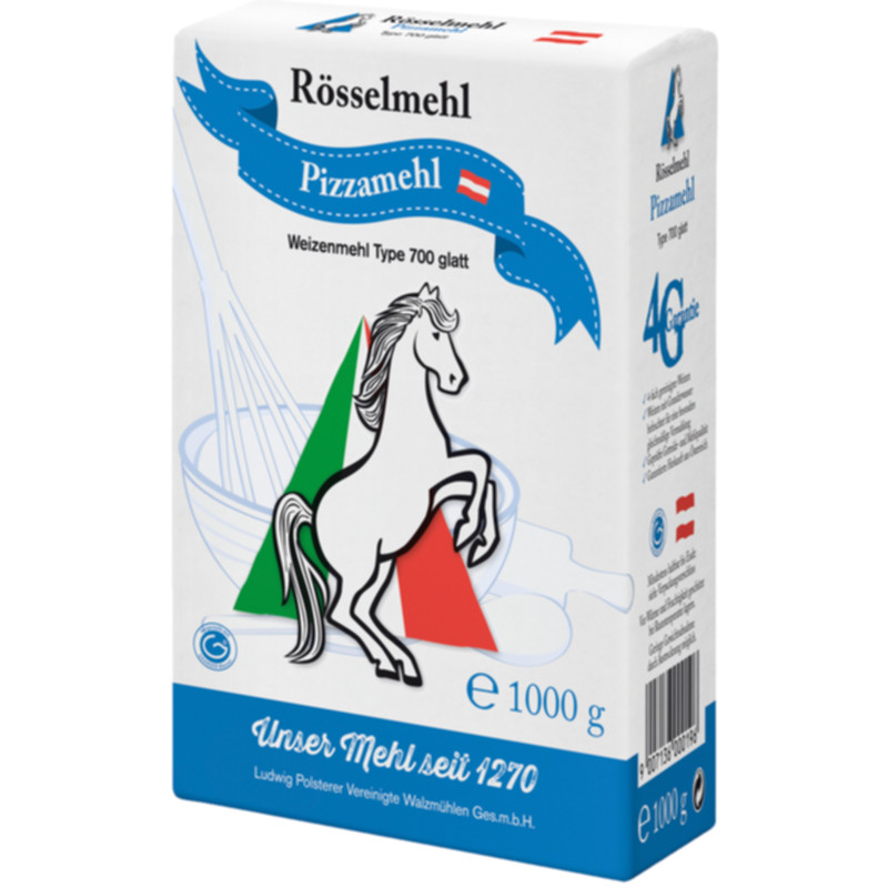 Rösselmehle Pizzamehl glatt Type 700 1 kg Premiummehl für hausgemachte Pizza, Ciabatta und Focaccia